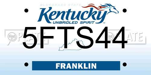 5FTS44 Kentucky License Plate