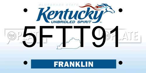 5FTT91 Kentucky License Plate