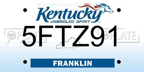 5FTZ91 Kentucky License Plate