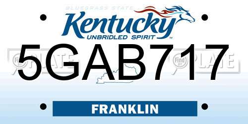 5GAB717 Kentucky License Plate