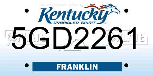 5GD2261 Kentucky License Plate