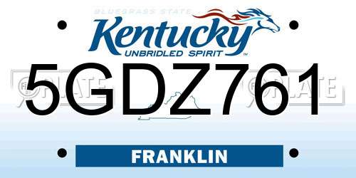 5GDZ761 Kentucky License Plate