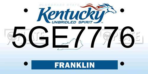 5GE7776 Kentucky License Plate