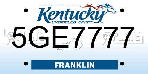 5GE7777 Kentucky License Plate