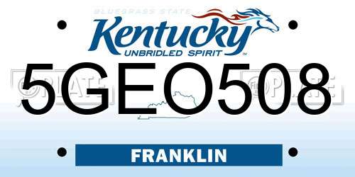 5GEO508 Kentucky License Plate