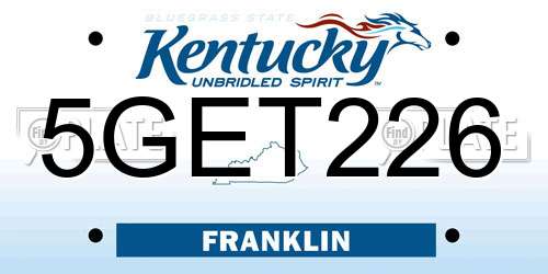 5GET226 Kentucky License Plate