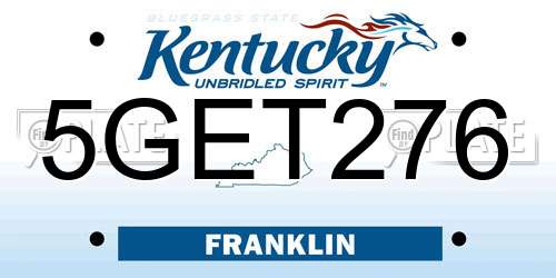 5GET276 Kentucky License Plate