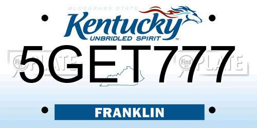 5GET777 Kentucky License Plate