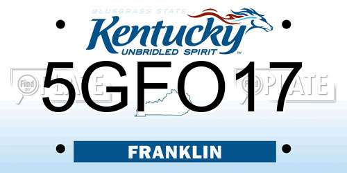 5GFO17 Kentucky License Plate
