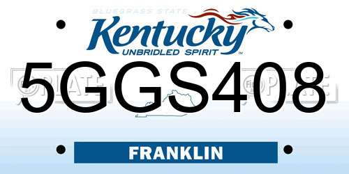 5GGS408 Kentucky License Plate