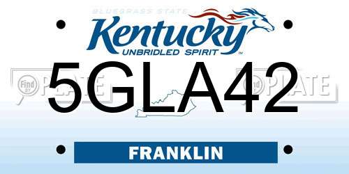5GLA42 Kentucky License Plate
