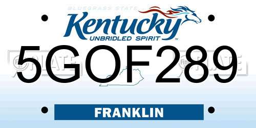 5GOF289 Kentucky License Plate