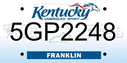 5GP2248 Kentucky License Plate