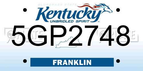 5GP2748 Kentucky License Plate