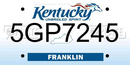 5GP7245 Kentucky License Plate