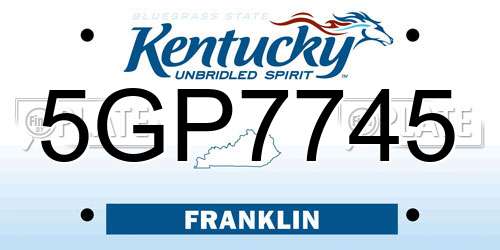 5GP7745 Kentucky License Plate