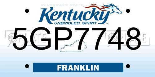 5GP7748 Kentucky License Plate