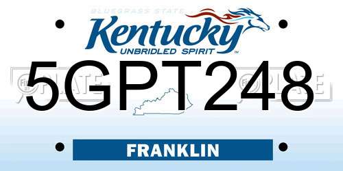 5GPT248 Kentucky License Plate