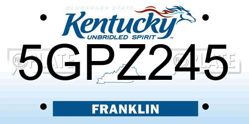 5GPZ245 Kentucky License Plate