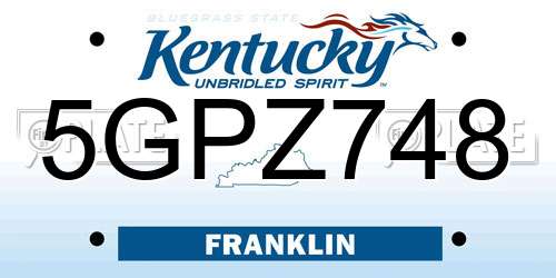 5GPZ748 Kentucky License Plate