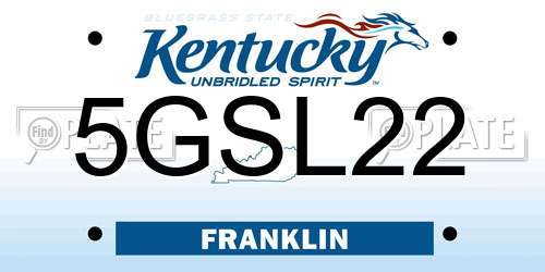 5GSL22 Kentucky License Plate