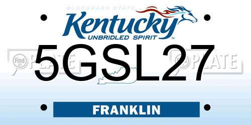 5GSL27 Kentucky License Plate