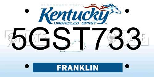 5GST733 Kentucky License Plate