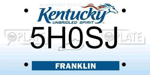 5H0SJ Kentucky License Plate