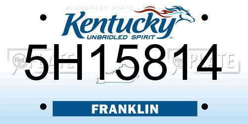 5H15814 Kentucky License Plate