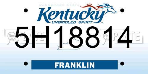 5H18814 Kentucky License Plate