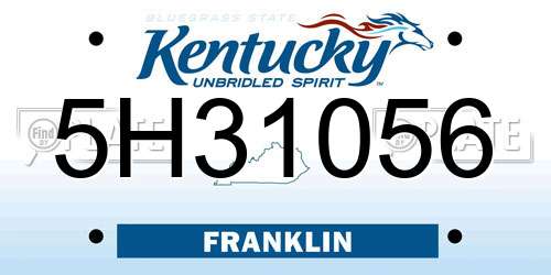 5H31056 Kentucky License Plate