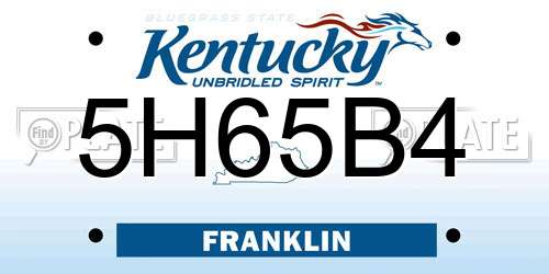 5H65B4 Kentucky License Plate