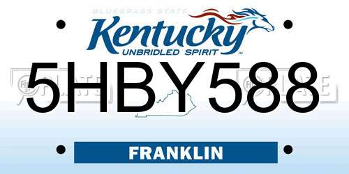 5HBY588 Kentucky License Plate