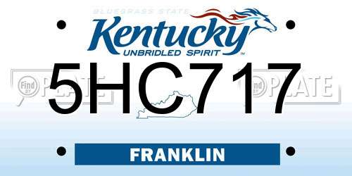 5HC717 Kentucky License Plate