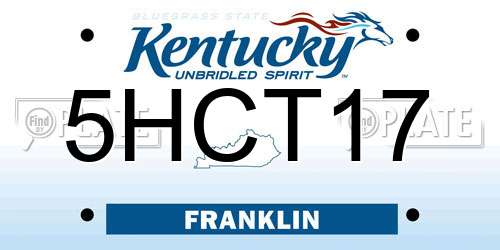 5HCT17 Kentucky License Plate