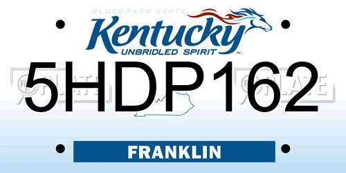 5HDP162 Kentucky License Plate