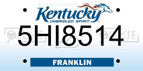 5HI8514 Kentucky License Plate