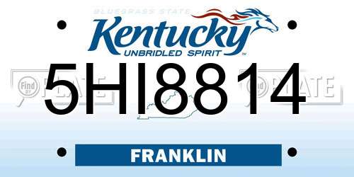 5HI8814 Kentucky License Plate