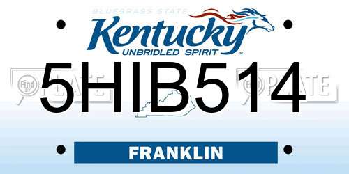 5HIB514 Kentucky License Plate