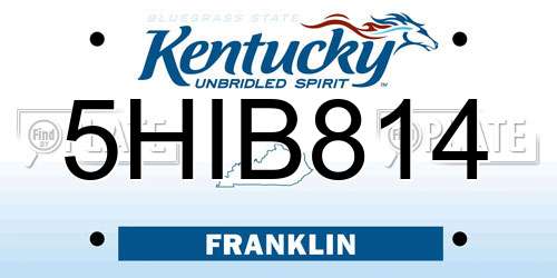5HIB814 Kentucky License Plate