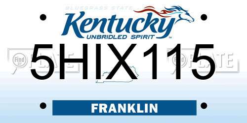 5HIX115 Kentucky License Plate