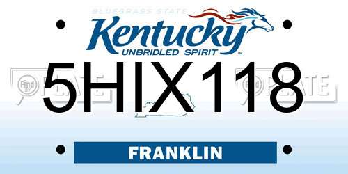 5HIX118 Kentucky License Plate
