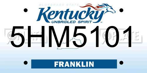 5HM5101 Kentucky License Plate