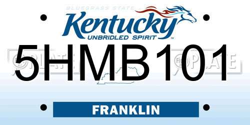 5HMB101 Kentucky License Plate