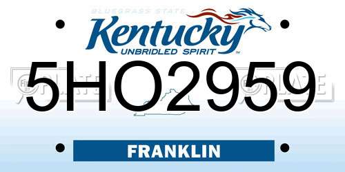 5HO2959 Kentucky License Plate