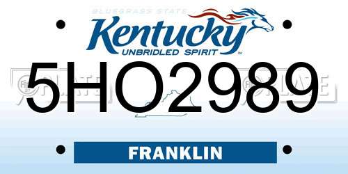 5HO2989 Kentucky License Plate