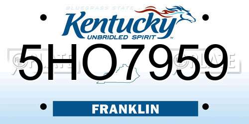 5HO7959 Kentucky License Plate