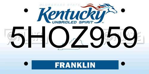 5HOZ959 Kentucky License Plate
