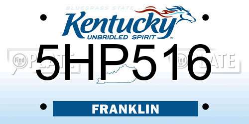 5HP516 Kentucky License Plate