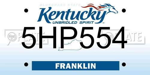 5HP554 Kentucky License Plate